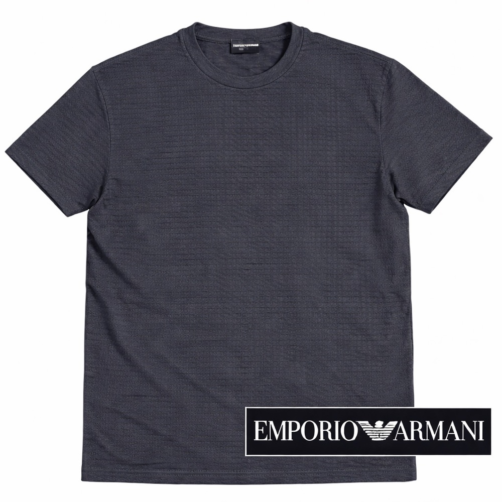 ⚫ Emporio Armani Textured Crewneck Tee XL 🧱 Minimal Luxe